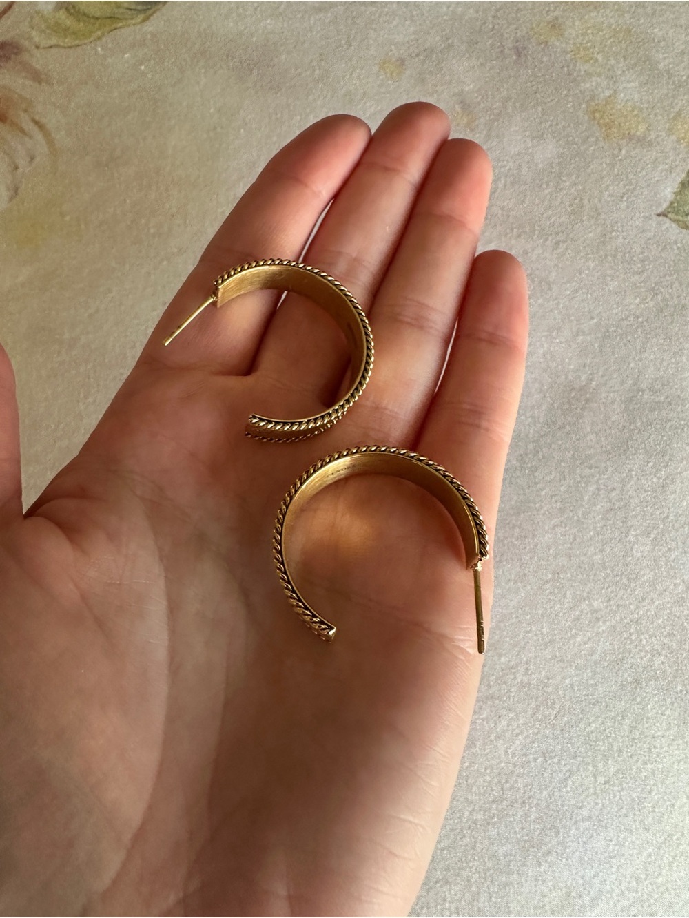 Classic Gold-Tone Rope Hoop Earrings